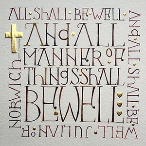 All Shall Be Well calligraphy detail